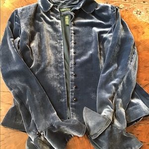 Lauren velvet peplum blouse.